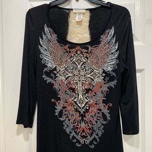 Angels & Diamonds T-Shirt with 3/4 Length Sleeves